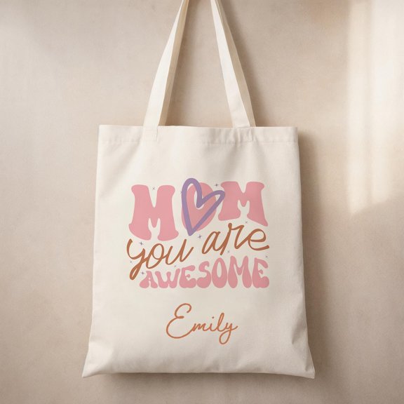 Personalized Mom Tote Bag Best Mom Gift Custom Motheramp39s Day Gift Mommy Shopping Bag Wo