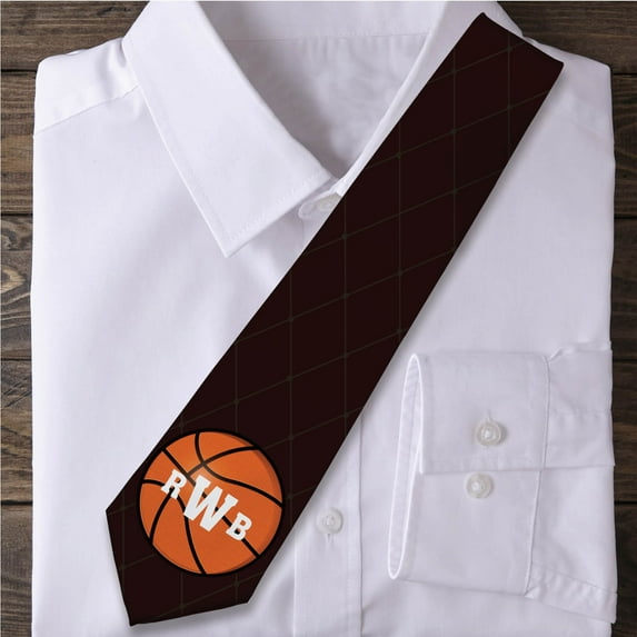 Personalized Monogram Basketball Tie for Men