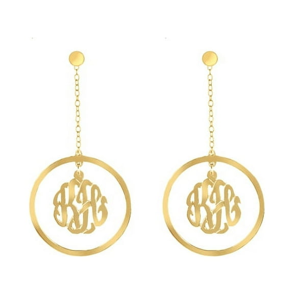 Personalized Monogram Chandelier Earrings in Sterling Silver or 14K Gold-Plated Sterling Silver