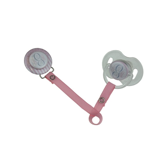 Personalized Monogram Damask & Stripes 3D Pacifier Clip