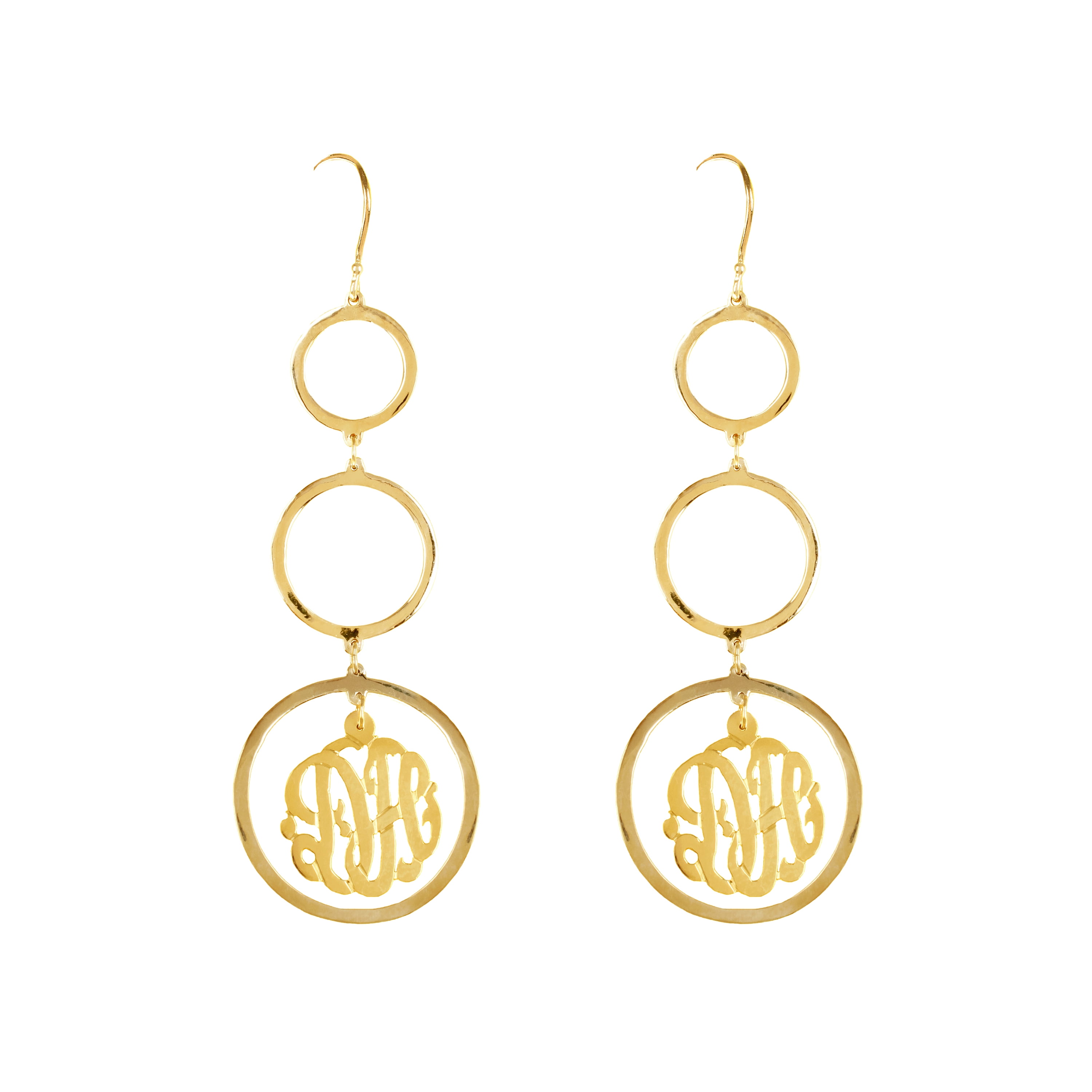 Personalized Monogram Earrings in 14K Gold-Plated Sterling Silver or Sterling Silver