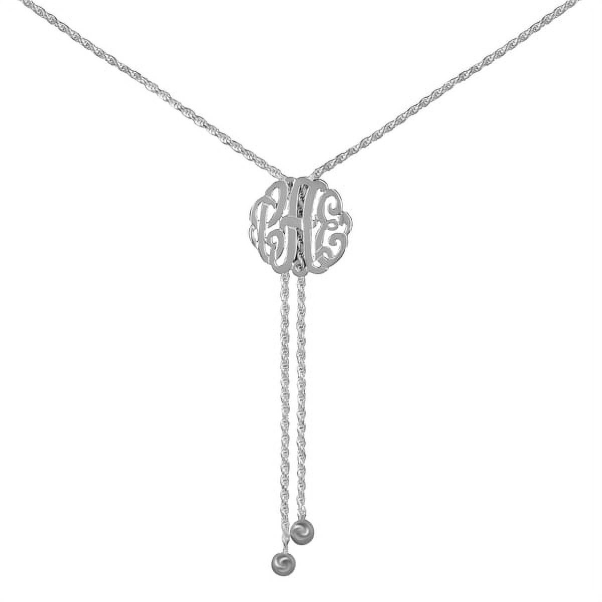 Personalized Monogram Lariat Necklace in Sterling Silver