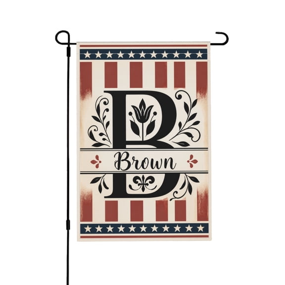 Personalized Monogram Letter B Garden Flag With Custom Last Name Vintage Wood Design For Porch Yard Outdoor Decor 12x18 in
