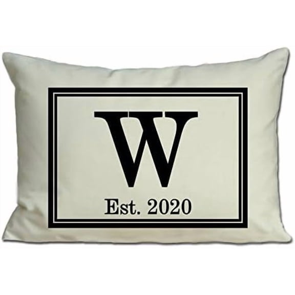 Personalized Monogram Pillow with Large Initial Cotton 2nd Anniversary$$Home Decor, Kitchen, & Other