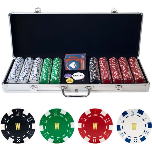 Personalized Monogrammed 500 11.5 Gram Dice Striped Poker Chips in