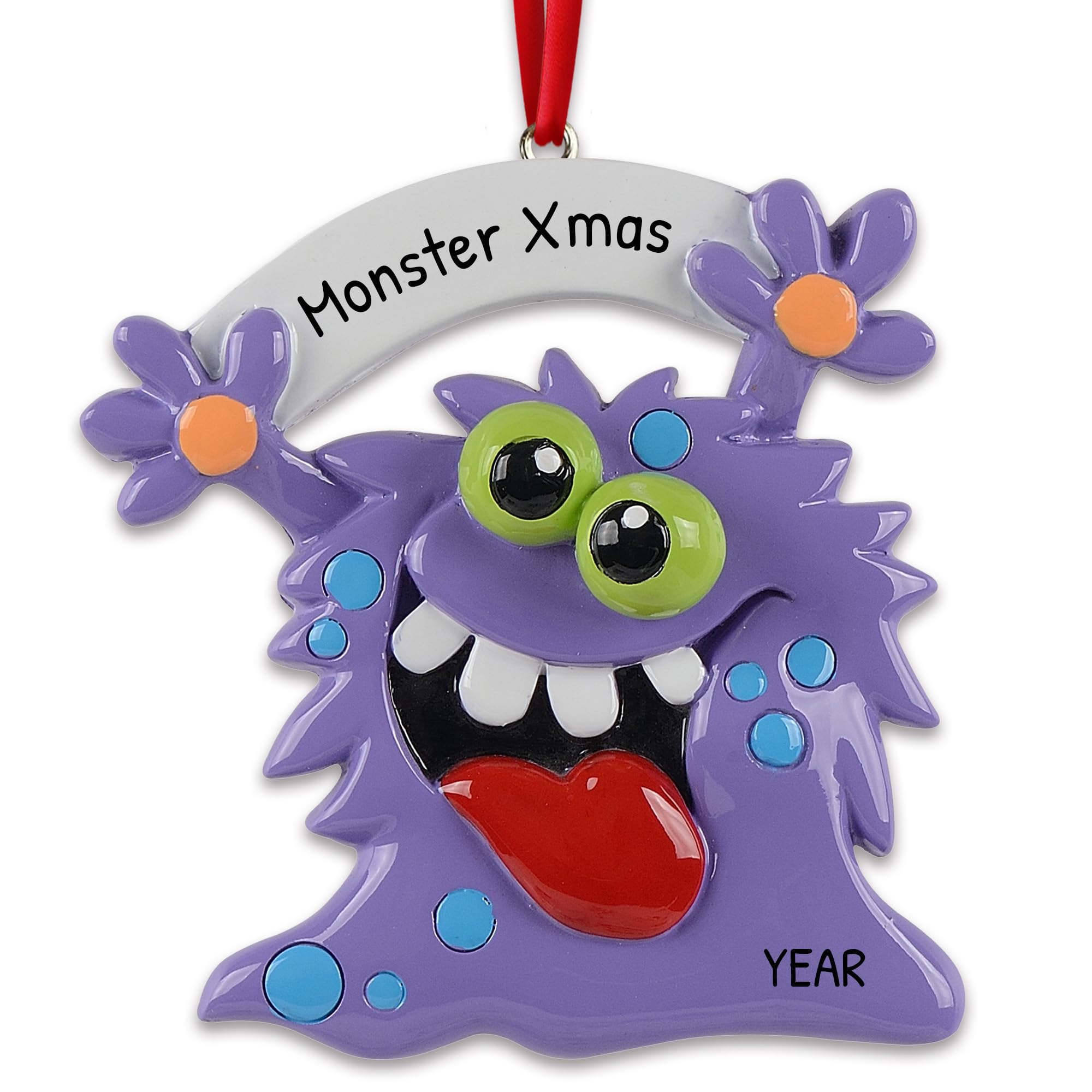 Personalized Monster Christmas Ornament 2024 Purple Monster Character
