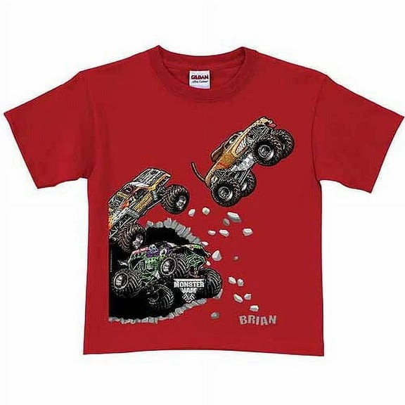 Personalized Monster Jam Breakout Boys' T-Shirt, Red