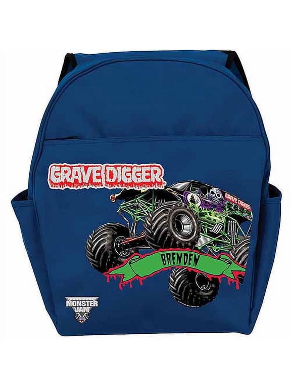 Personalized Monster Jam Grave Digger Blue Backpack
