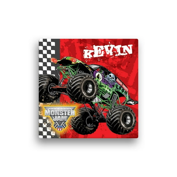Personalized Monster Jam Grave Digger Canvas Wall Art, 12" x 12"