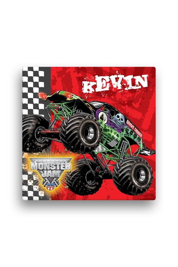 Personalized Monster Jam Grave Digger Canvas Wall Art, 16" x 16"