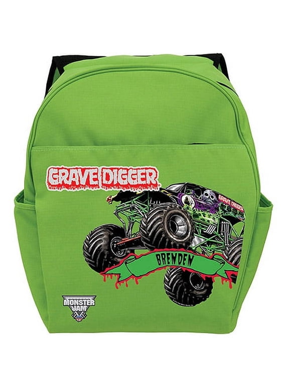 Personalized Monster Jam Grave Digger Green Backpack