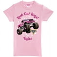 thumbnail image 1 of Personalized Monster Jam Look Out Boys Madusa Pink Fitted Tee, Girls Youth, Pink, 1 of 1