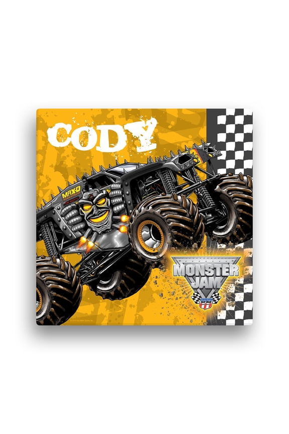 Personalized Monster Jam Max D Canvas Wall Art, 12" x 12"