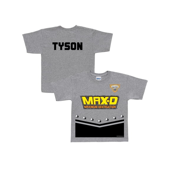 Personalized Monster Jam Max-D Uniform Toddler Boys' T-Shirt, Grey