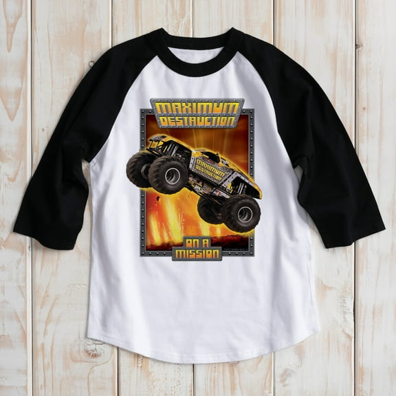 Personalized Monster Jam Maximum Destruction Boys' Black Sports Jersey