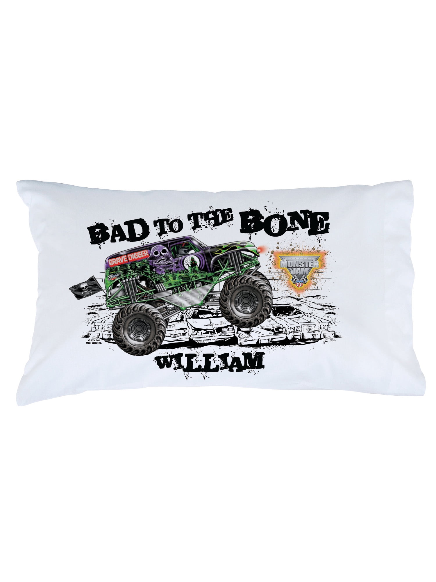 Personalized Monster Jam Pillowcase - Bad to the Bone Boys Pillowcase