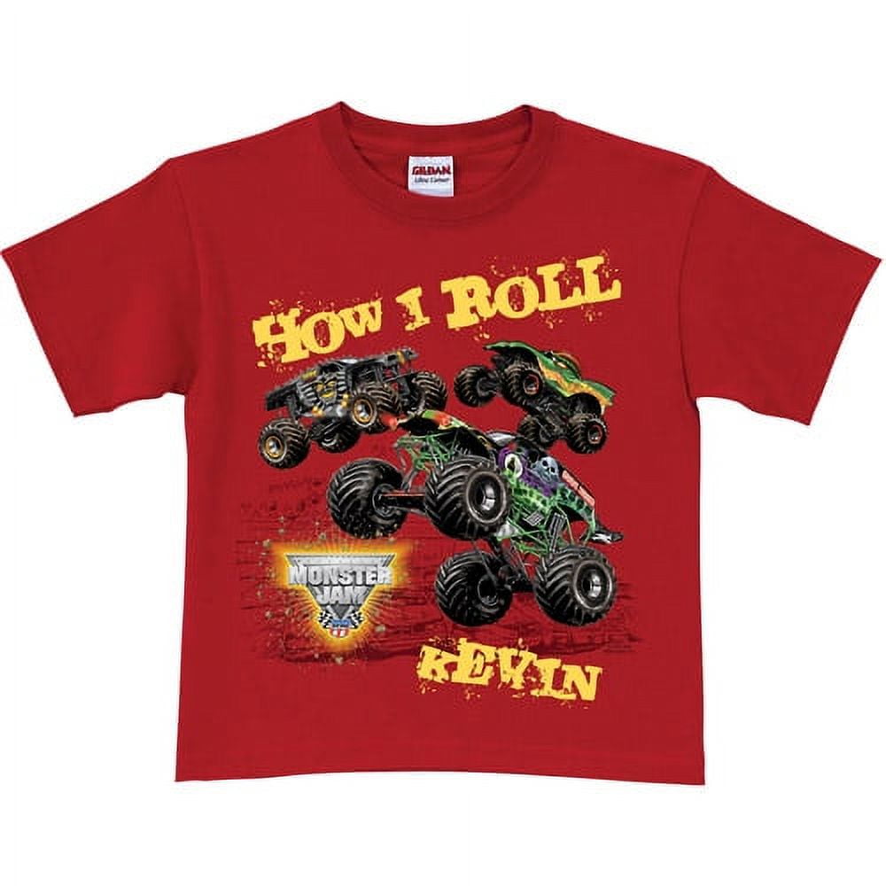 Personalized Monster Jam Red Boys' TShirt How I Roll