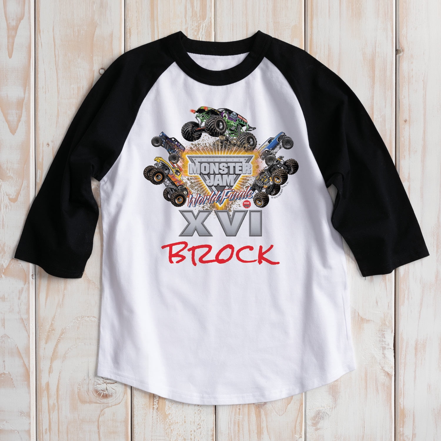 Personalized Monster Jam World Finals Boys' Sports Jersey, Black