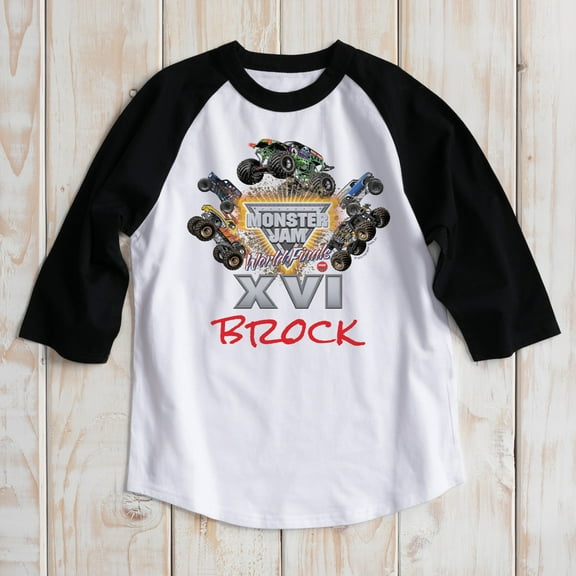 Personalized Monster Jam World Finals Boys' Sports Jersey, Black