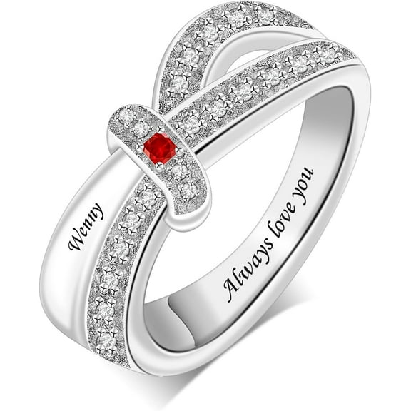 Personalized Mother Rings with Birthstones for Women 925 Sterling Silver Custom Family Ring with Names Gifts for Christmas Mothers Day Birthday