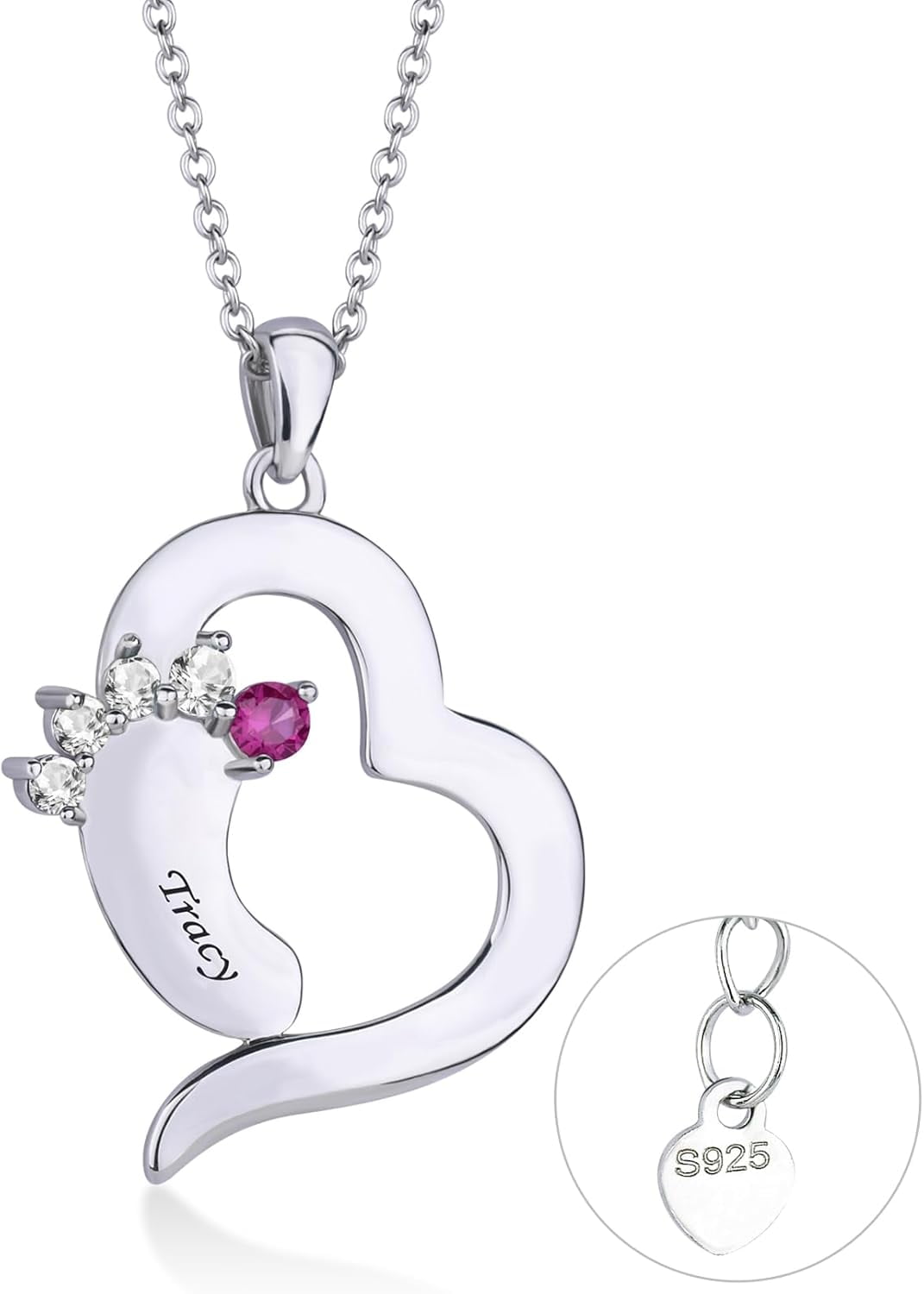 Engraved Baby Footprint Charm In Sterling Silver &ndash; Upload Your Image