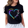 thumbnail image 1 of Personalized Mother's Day Shirts - Grandma Color Heart T-Shirt, Casual Graphic Tee S-4XL, 1 of 4