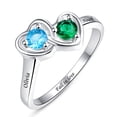 thumbnail image 1 of Personalized Mothers Rings 2 Simulated Birthstones Customized Name Rings for Women Couple Sterling Silver Engagement Rings, 1 of 5