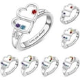 thumbnail image 1 of Personalized Mothers Rings with Names Custom 2-8 Simulated Birthstones Mother's Day Rings Custom Love Heart Family Rings for Women Birthday Mothers Day, 1 of 6