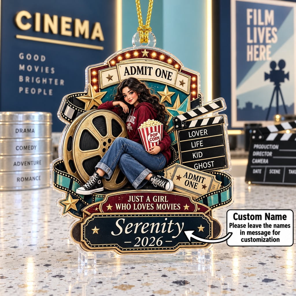 Personalized Movie Lover Ornament, Cinema Christmas Tree Decor for Film ...