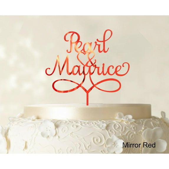 "Personalized ""Mr And Mrs"" Cake Topper Elegant Custom Cake Topper Cake Decorations Cake Color Option Available 6""-7"" Inches Wide"