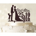 thumbnail image 1 of Personalized "Mr And Mrs" Wedding Cake Topper Dog Silhouette Custom Cake Topper Color Option Available 6"-7" Inches Wide, 1 of 1