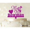 thumbnail image 1 of "Personalized Mr & Mrs Wedding Cake Topper Personalized Glitter Pink Cake Topper Color Option Available 5""-7"" Inches Wide", 1 of 1