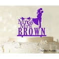 thumbnail image 1 of "Personalized Mr & Mrs Wedding Cake Topper Personalized Glitter Purple Cake Topper Color Option Available 6""-7"" Inches Wide", 1 of 1