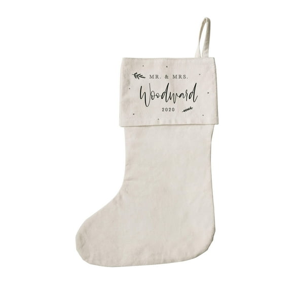 Personalized Mr.  Mrs. with Last Name and Year Christmas Stocking
