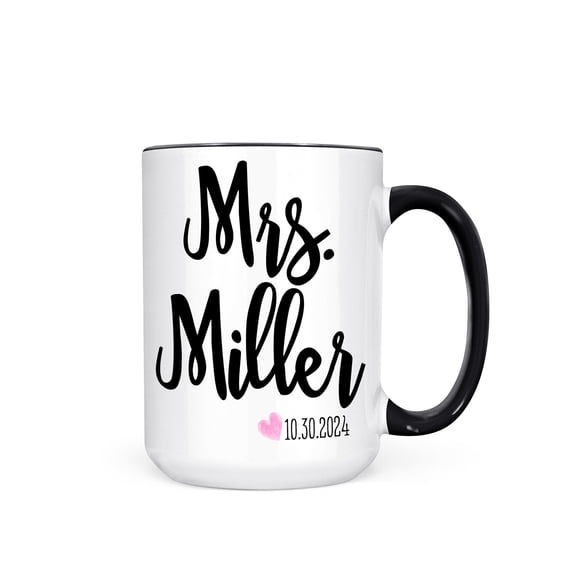 Personalized Mrs Wedding Coffee Mug Bride Gift