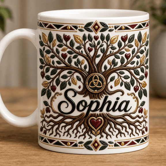 Personalized Mug 2D Printed 3D Effect Family Tree Legacy Gift for Loved Ones