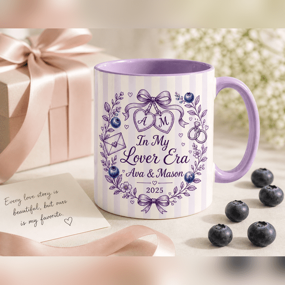 Personalized Mug Blueberry Lover Era Ceramic Coffee Cup for Couples