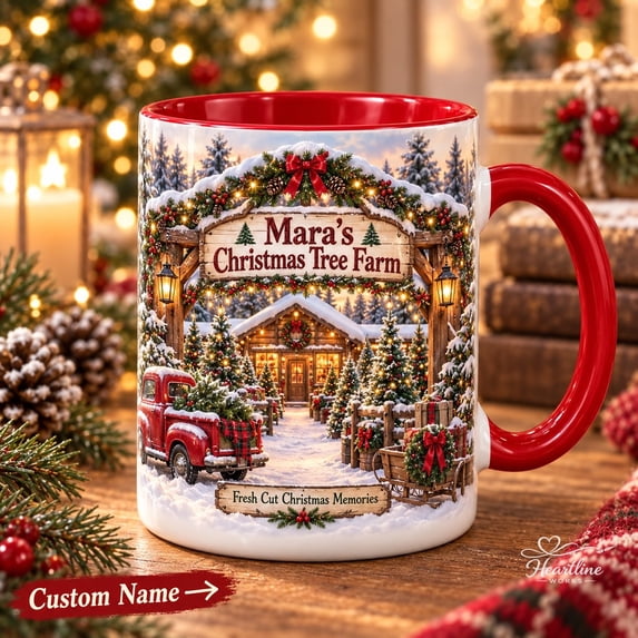 Personalized Mug Christmas Tree Farm Coffee Cup for Holiday Gift ...