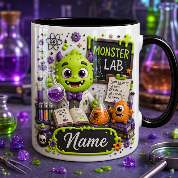 Personalized Mug Cute Monster Lab Coffee Cup for Halloween Gift