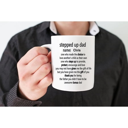 Personalized Mug For Father s Day - Stepped Up Dad - Stepdad Mug - Step Dad Gif