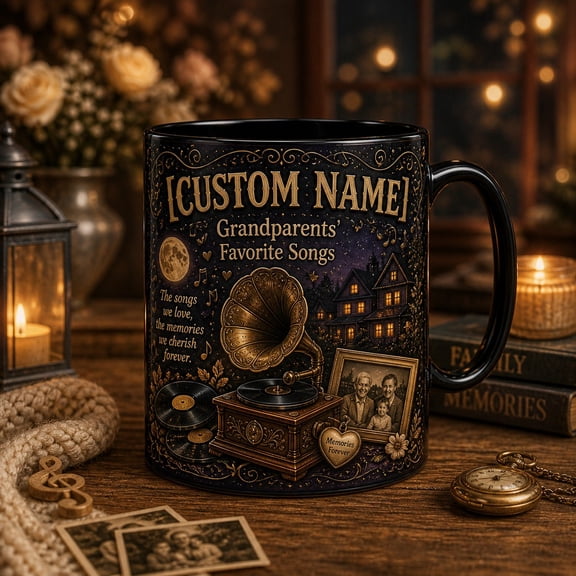 Personalized Mug Grandparents Favorite Songs Custom Name Gift