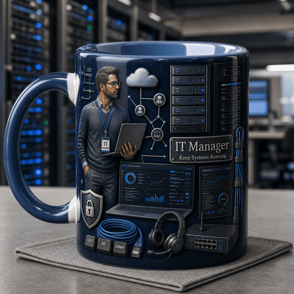 Personalized Mug IT Manager Server Room Ceramic Coffee Cup for Work Desk Gift