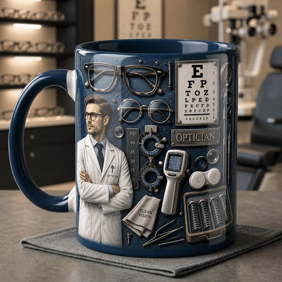 Personalized Mug Optician Eye Chart Ceramic Coffee Cup for Office Gift