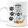 thumbnail image 1 of Personalized Mug Rocking The Dog Mom Life Mugs for Dog Lovers Mother's Day Thanksgiving Birthday Christmas Best Gifts For Fur Mama from Daughter Son Custom Coffee Mug 11Oz 15Oz (3 Dogs), 1 of 7