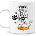 thumbnail image 1 of Personalized Mug Rocking The Dog Mom Life Mugs for Dog Lovers Mother's Day Thanksgiving Birthday Christmas Best Gifts For Fur Mama from Daughter Son Custom Coffee Mug 11Oz 15Oz (1 Dog), 1 of 7
