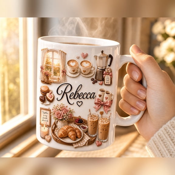 Personalized Mug Romantic Coffee Couple Ceramic Morning Coffee Gift for Couples