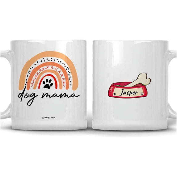 Personalized Mugs For Best Dog Mom Ever Mother's Day Birthday Thanksgiving Christmas Presents for Pet Dogs Lovers Fur Mama from Daughter Son 11 Oz 15 Oz Ceramic Coffee Mug (1 Bowl)
