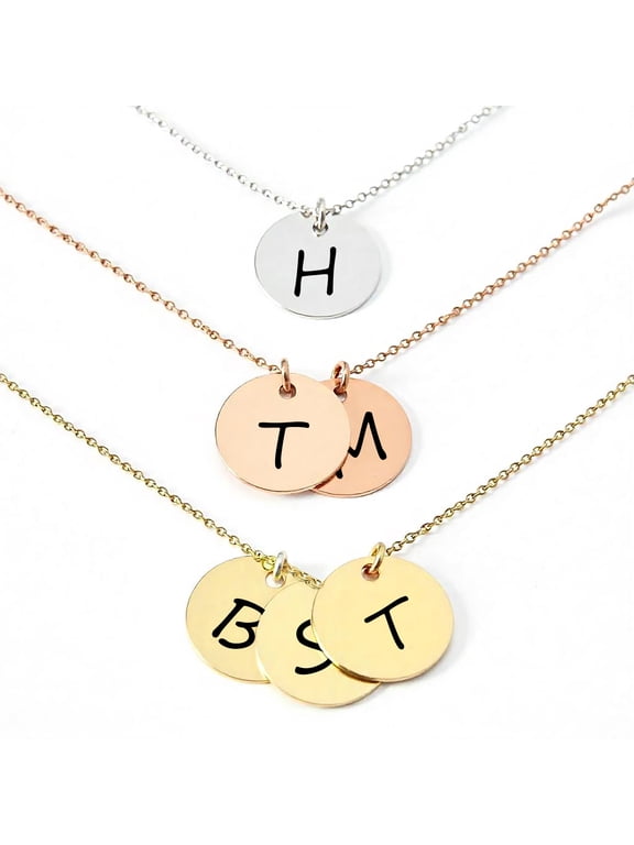 Personalized Multiple Initial Necklace for Mom Necklace for Women – Custom Monogram Charms with Kids’ Initial – Engraved Letter Family Jewelry Gift for Mother’s Day, Birthday, or Anniversary