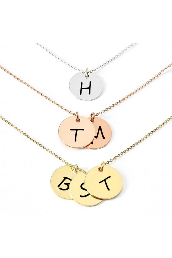 Personalized Multiple Initial Necklace for Mom Necklace for Women – Custom Monogram Charms with Kids’ Initial – Engraved Letter Family Jewelry Gift for Mother’s Day, Birthday, or Anniversary