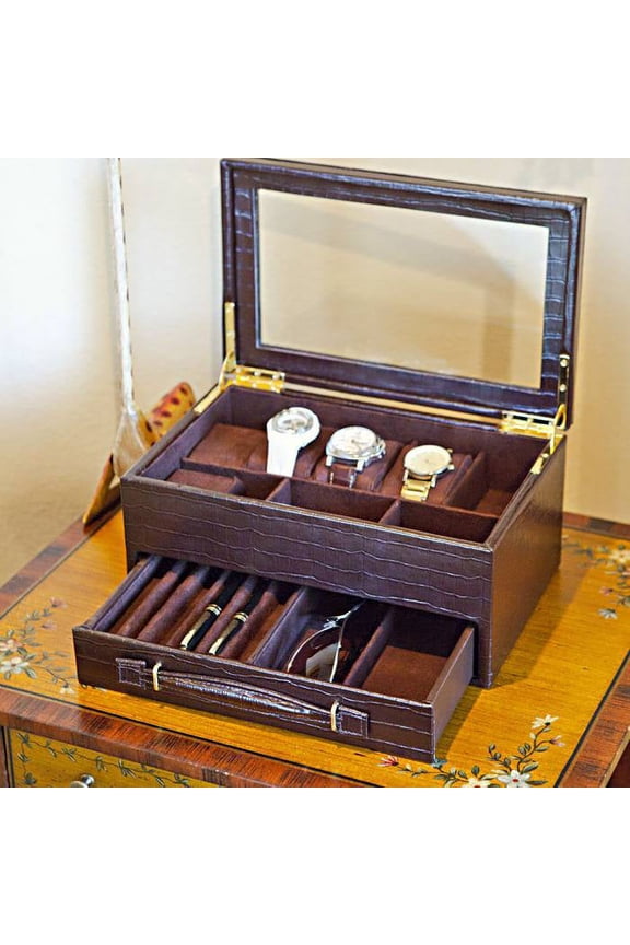 Personalized Multipurpose Display Case for Jewelry, Watches, Pens, and Glasses